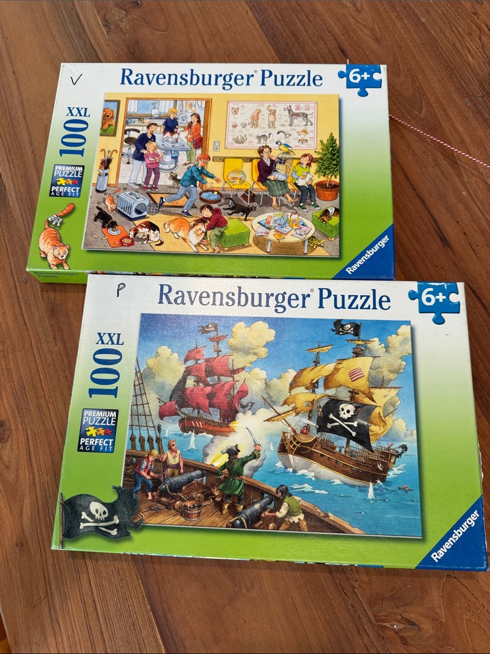 2 Ravensburger Kids Puzzle - Pirate & Veterinarian 100XXL